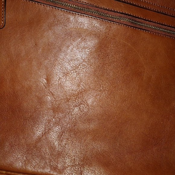 "Old Angler" Chestnut Leather Briefcase - Picture 10 of 12
